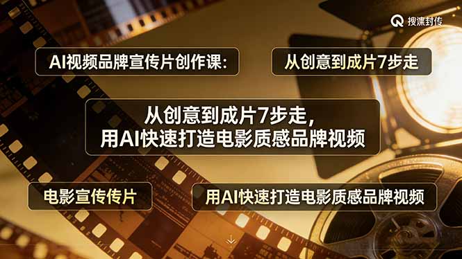 （17697期）AI视频品牌宣传片创作课：从创意到成片7步走，用AI快速打造电影质感品牌视频-齐力副业