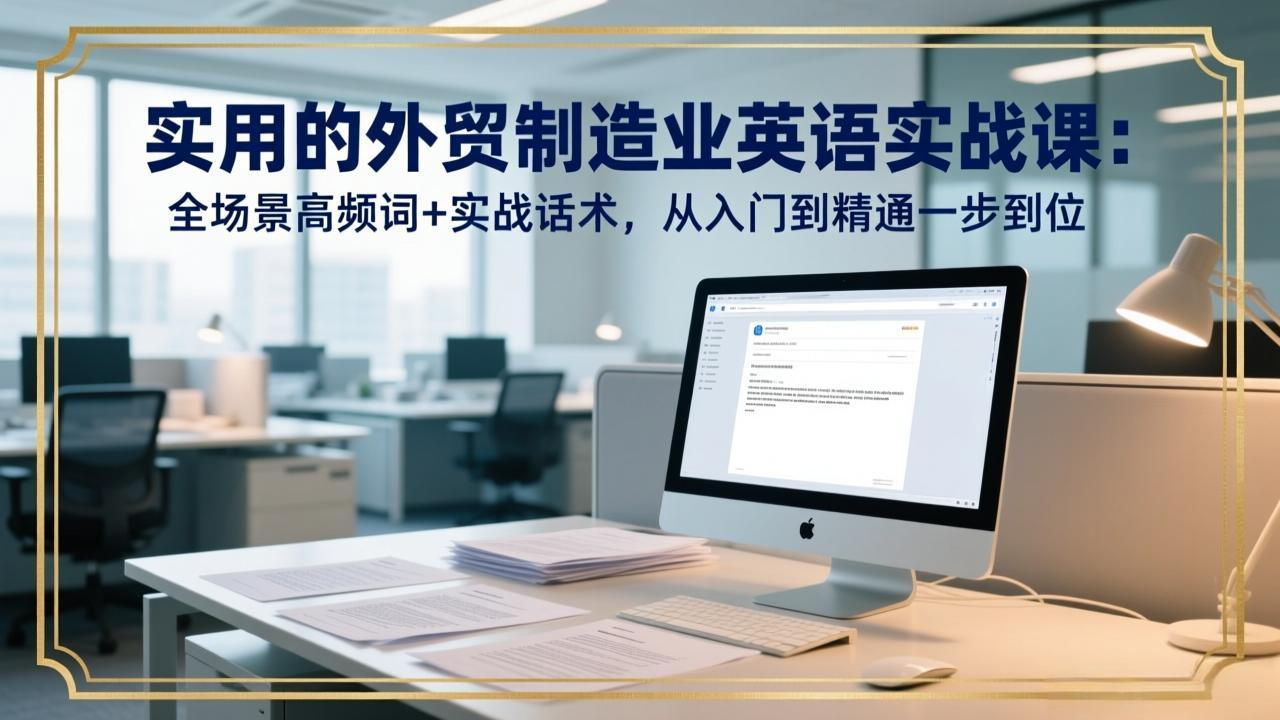 （17532期）实用的外贸制造业英语实战课：全场景高频词+实战话术，从入门到精通一步到位-齐力副业