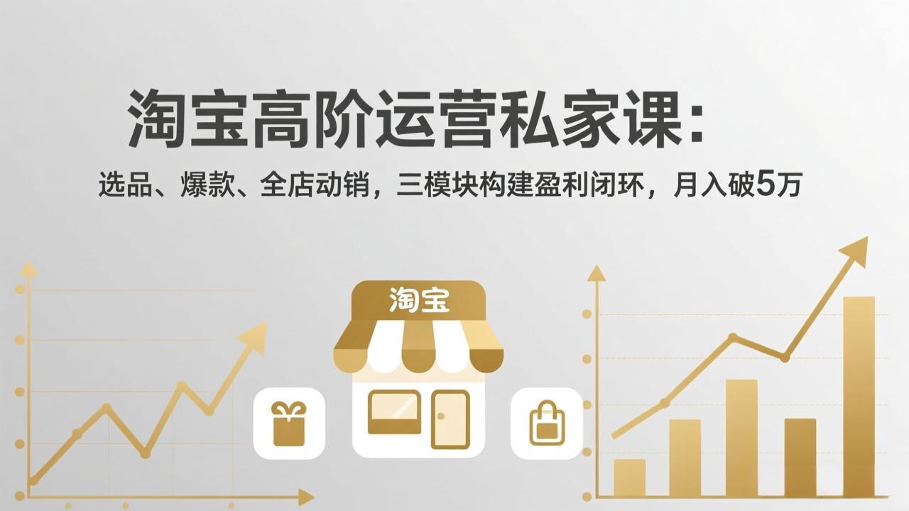 （17944期）淘宝高阶运营私家课（更新26年4月）：选品、爆款、全店动销，三模块构建盈利闭环，月入破5万-齐力副业