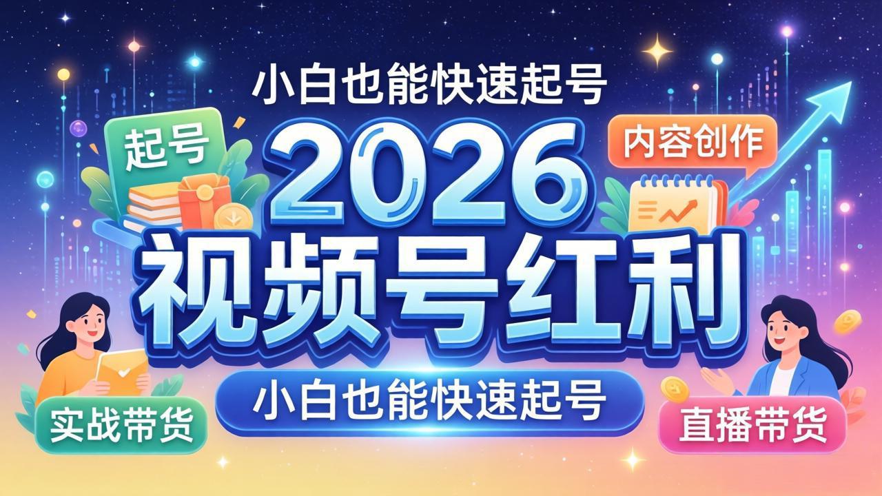 （18222期）2026视频号红利实战营，大佬亲授起号、内容、直播、IP、投流、私域、矩阵全套落地打法-齐力副业