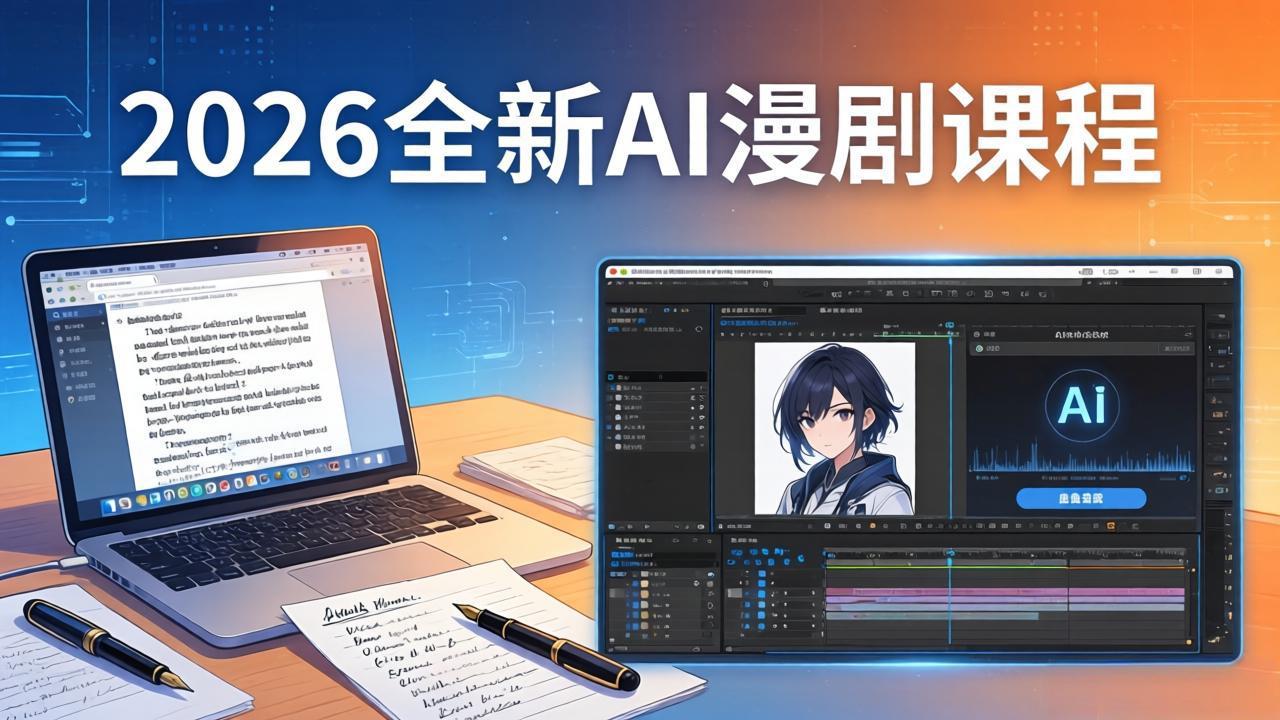 （17893期）2026全新AI漫剧课程：覆盖创作全链路，教你写作分镜剪辑配音一站式打造漫剧作品-齐力副业