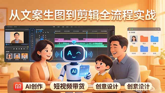 （17916期）原创 AI 剧情短视频带货：AI+家庭剧情+带货广告，从文案生图到剪辑全流程实战-齐力副业
