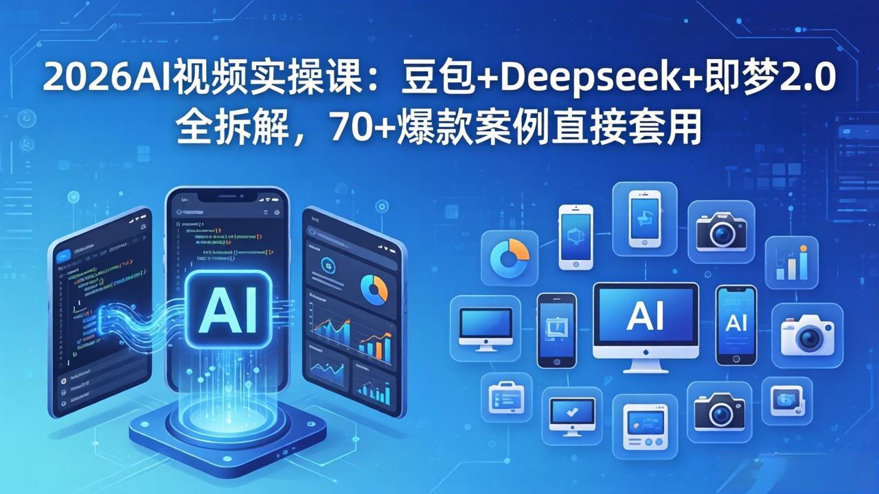 （18263期）2026AI视频实操课：豆包+Deepseek+即梦2.0全拆解，70+爆款案例直接套用-齐力副业