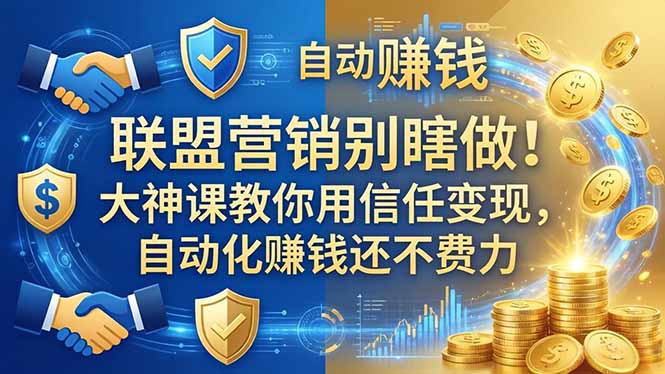 （18242期）联盟营销别瞎做！大神课教你用信任变现，自动化赚钱还不费力【原创双语字幕】-齐力副业