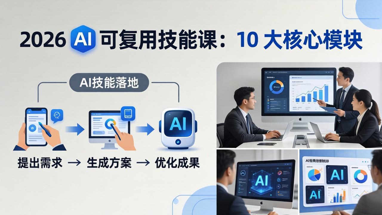 （17894期）2026AI可复用技能-4月新课：10大核心模块，手把手教你把AI用进工作、产出成果-齐力副业