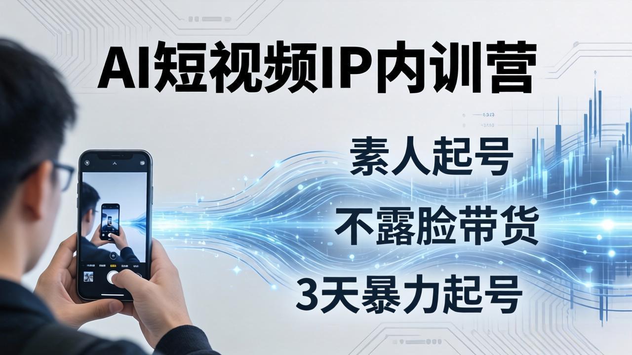 （17852期）2026AI短视频IP内训营：从素人起号到不露脸带货，3天暴力起号全流程拆解-齐力副业