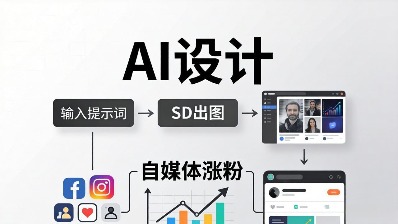 （18136期）人人都是AI设计师：SD出图+自媒体涨粉一站教学，告别图文素材焦虑，AI设计让你轻松避开内卷-齐力副业