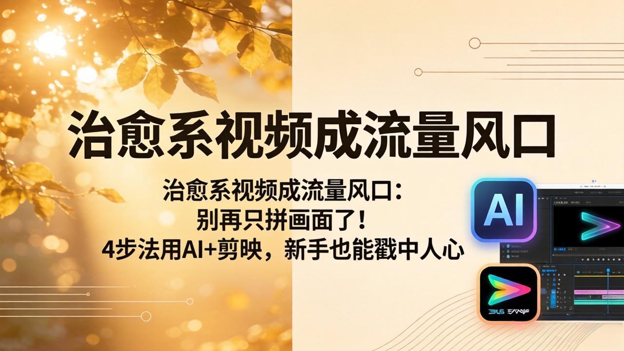 （18219期）治愈系视频成流量风口：别再只拼画面了！4步法用AI+剪映，新手也能戳中人心-齐力副业