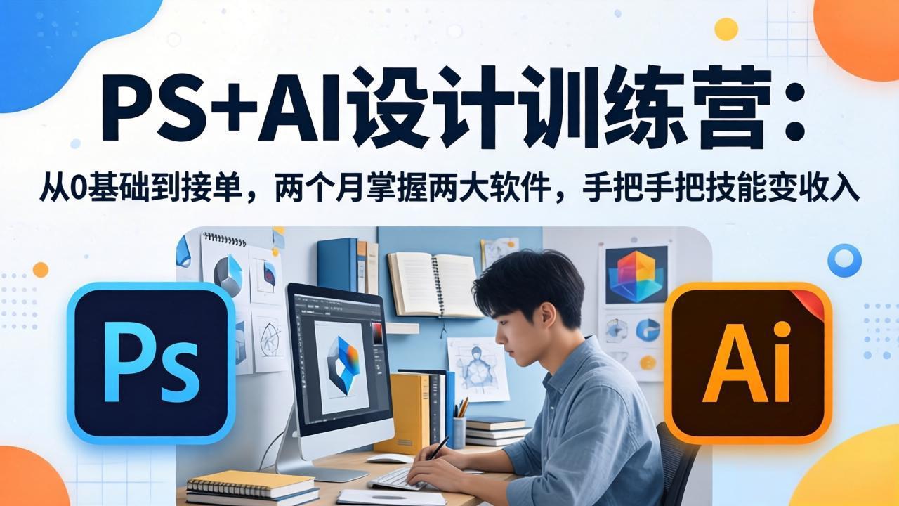 （17885期）PS+AI设计训练营：从0基础到接单，两个月掌握两大软件，手把手把技能变收入-齐力副业