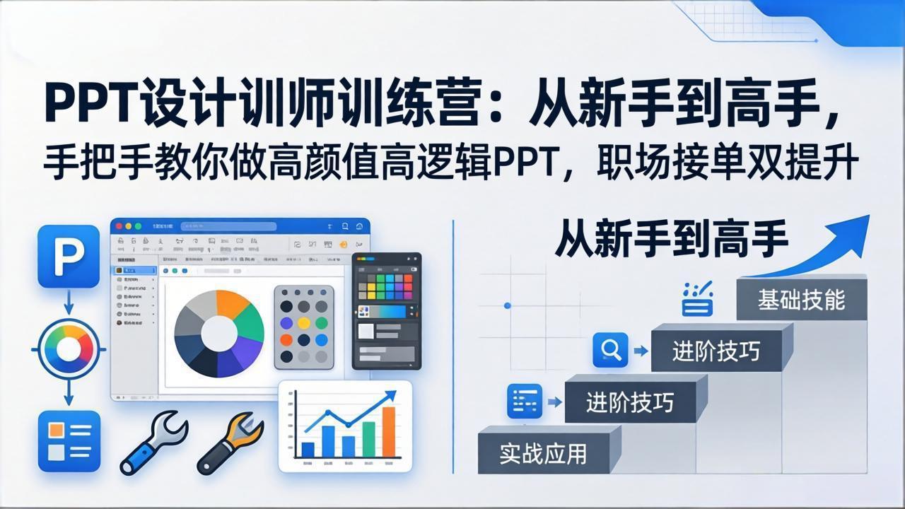 （17886期）PPT设计训师训练营：从新手到高手，手把手教你做高颜值高逻辑PPT，职场接单双提升-齐力副业