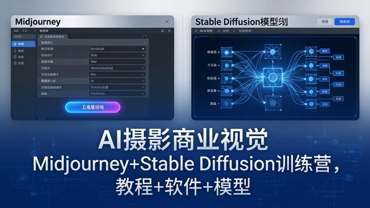 （18271期）AI摄影商业视觉Midjourney+Stable Diffusion训练营，教程+软件+模型-齐力副业