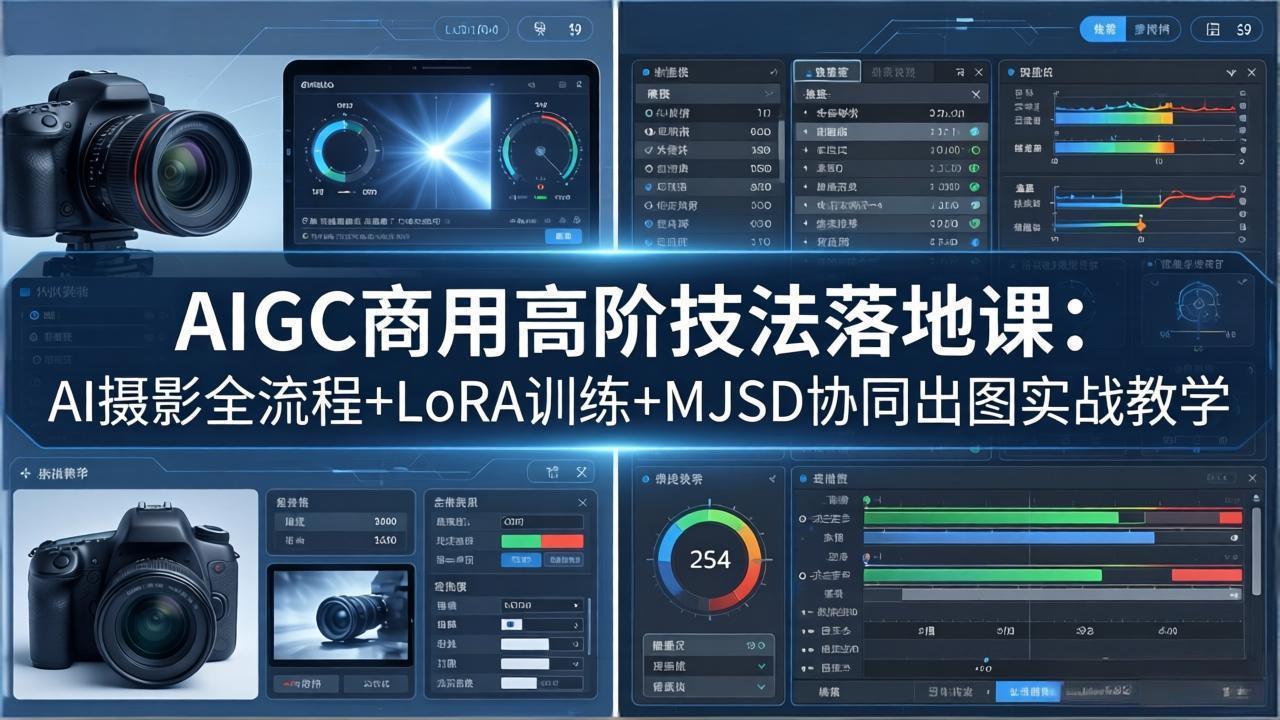 （18254期）AIGC商用高阶技法落地课：AI摄影全流程+LoRA训练+MJSD协同出图实战教学-齐力副业