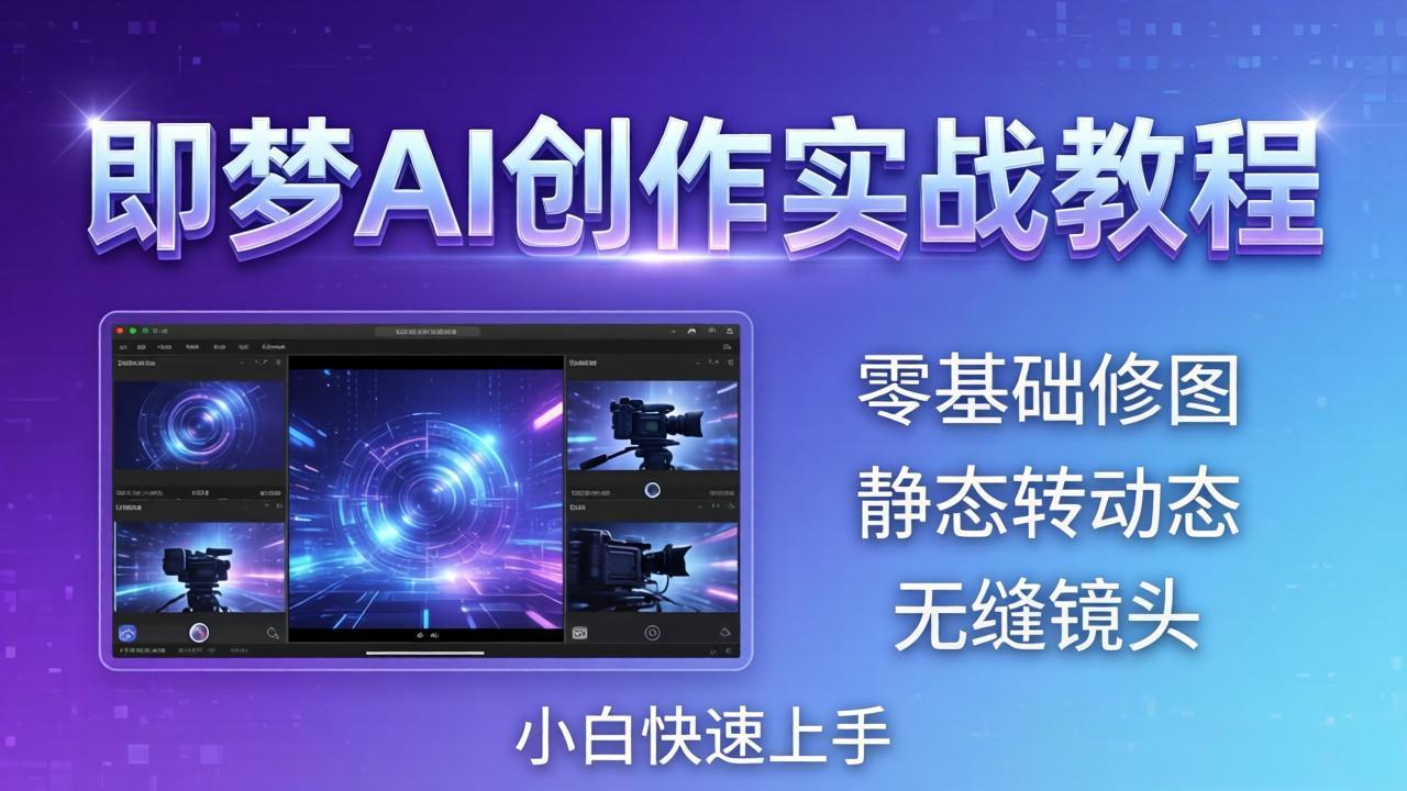 （18196期）即梦AI创作实战教程，从零基础修图到AI导演，实战教学静态转动态+无缝镜头，小白快速上手-齐力副业