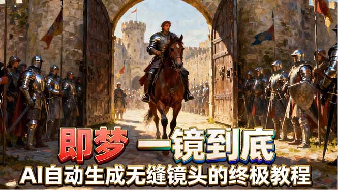（18241期）即梦AI一镜到底终极教程，智能补帧+运镜技巧，AI自动生成无缝丝滑长镜头高效出片-齐力副业
