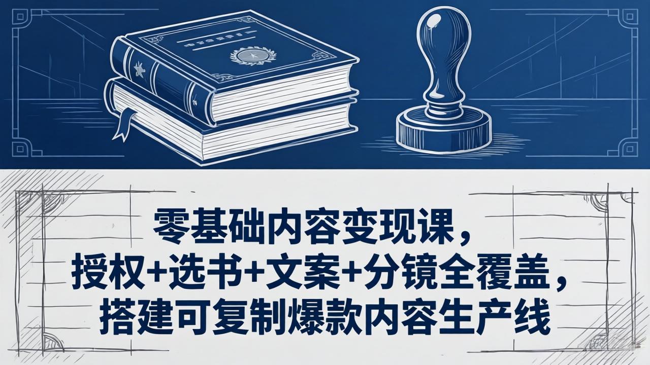 （18243期）零基础内容变现课，授权+选书+文案+分镜全覆盖，搭建可复制爆款内容生产线-齐力副业