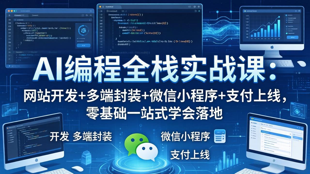 （18049期）AI编程全栈实战课：网站开发+多端封装+微信小程序+支付上线，零基础一站式学会落地-齐力副业