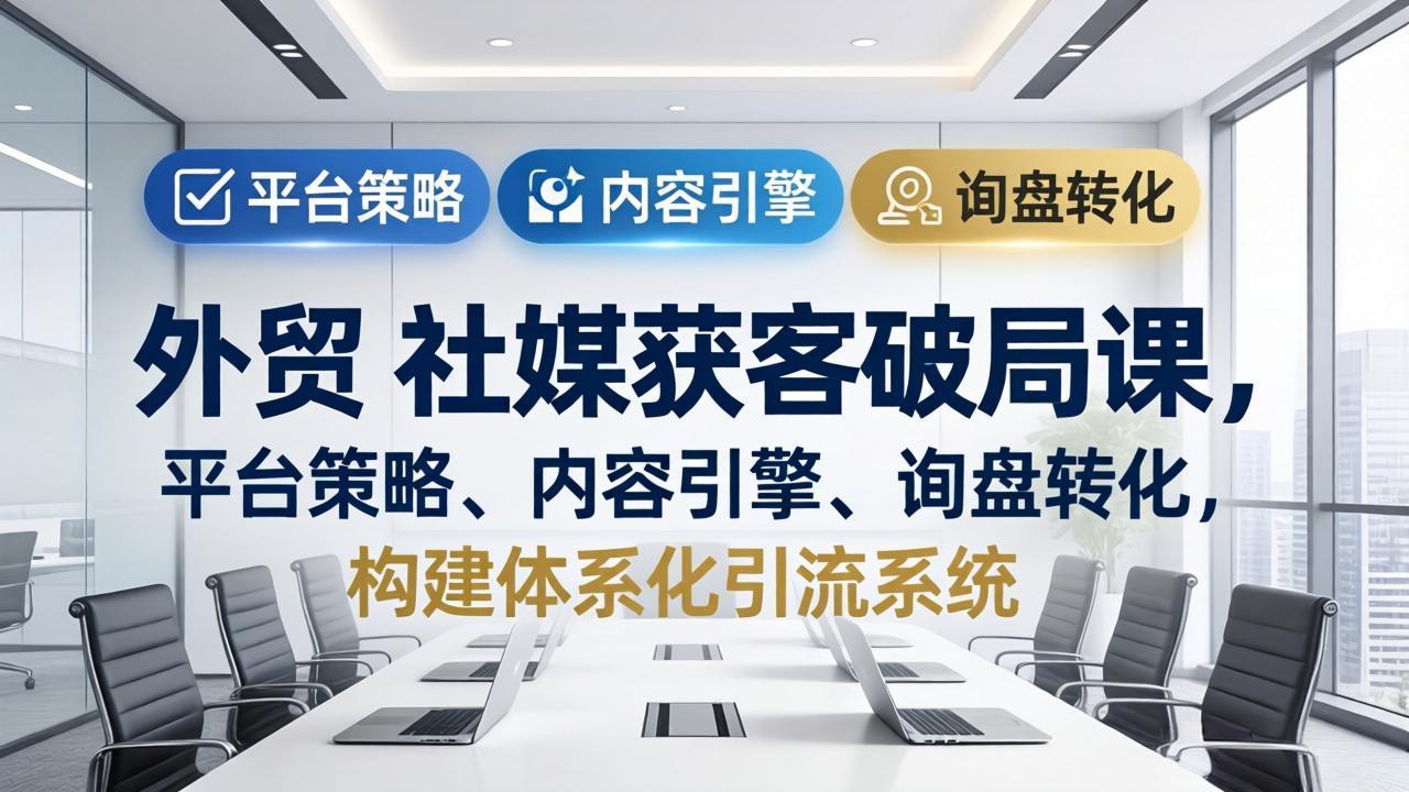 （17901期）外贸 社媒获客破局课，平台策略、内容引擎、询盘转化，构建体系化引流系统（更新26年3月）-齐力副业