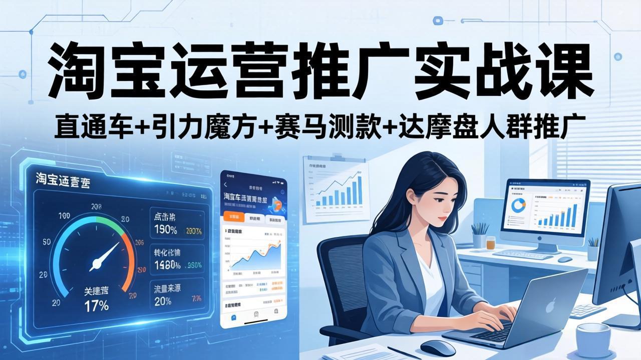 （18029期）淘宝运营推广实战课（更新26年4月）直通车+引力魔方+赛马测款+达摩盘人群推广等-齐力副业