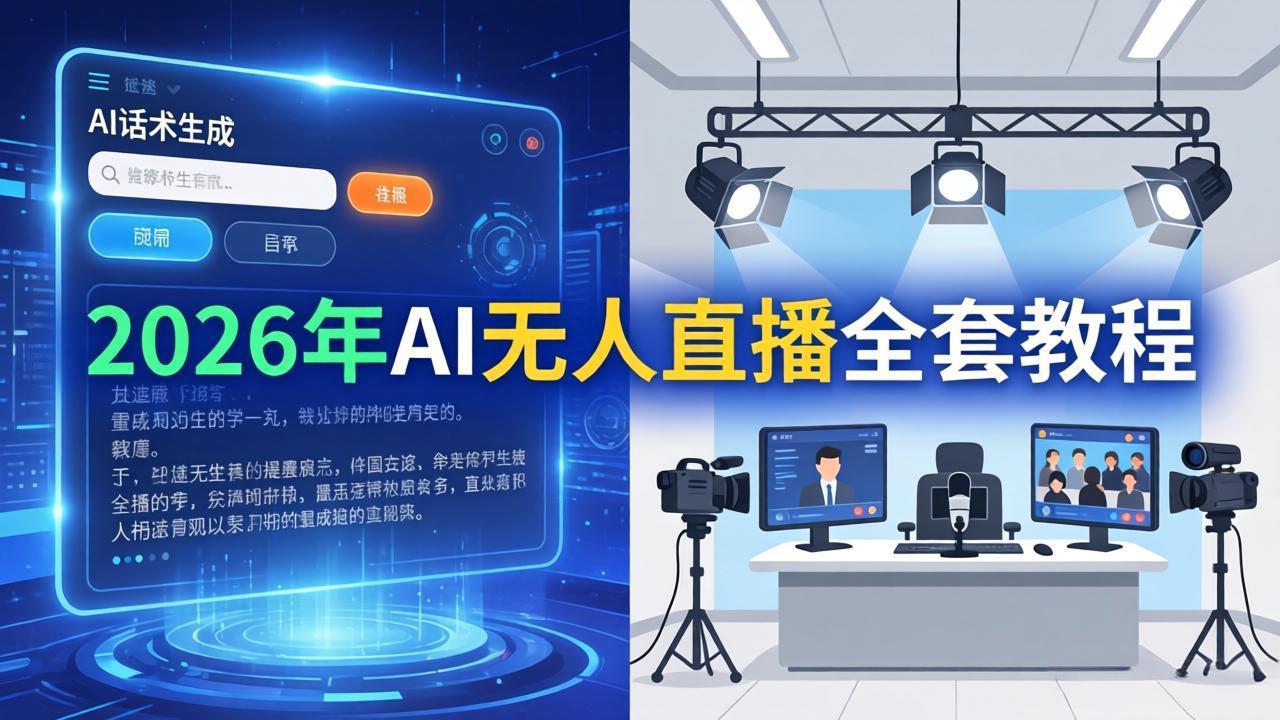 （17953期）2026年AI无人直播全套教程：OBS安装+软件配置+直播间搭建+话术生成+一键开播实操-齐力副业