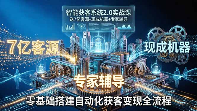 （18013期）智能获客系统2.0实战课：送7亿客源+现成机器+专家辅导，零基础搭建自动化获客变现全流程-齐力副业
