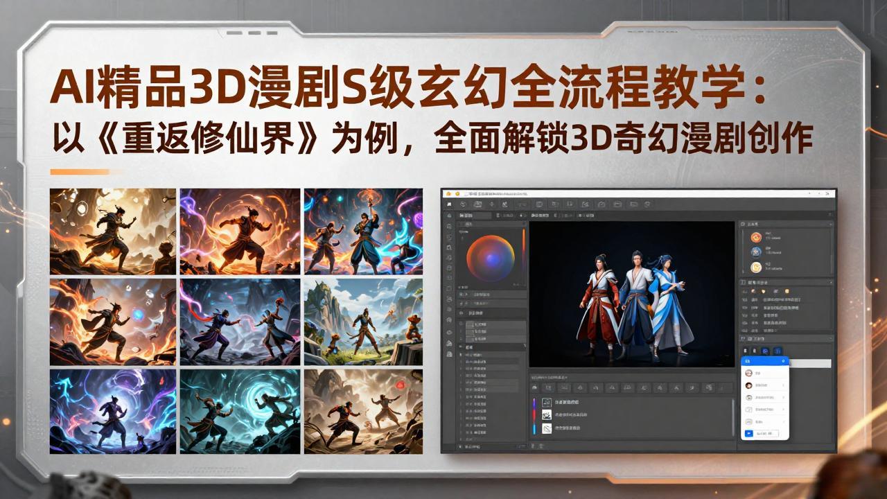 （17882期）AI精品3D漫剧S级玄幻全流程教学：以《重返修仙界》为例，全面解锁3D奇幻漫剧创作-齐力副业