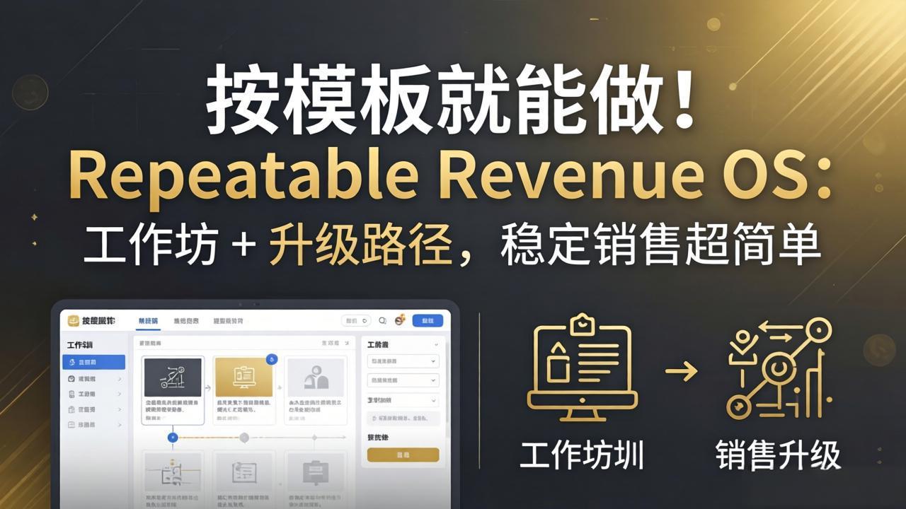 （18085期）按模板就能做！Repeatable Revenue OS：工作坊 + 升级路径，稳定销售超简单-齐力副业
