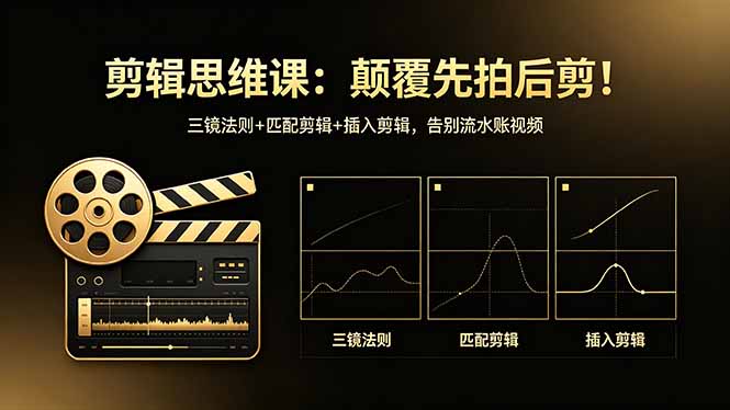 （18285期）剪辑思维课：颠覆先拍后剪！三镜法则+匹配剪辑+插入剪辑，告别流水账视频-齐力副业
