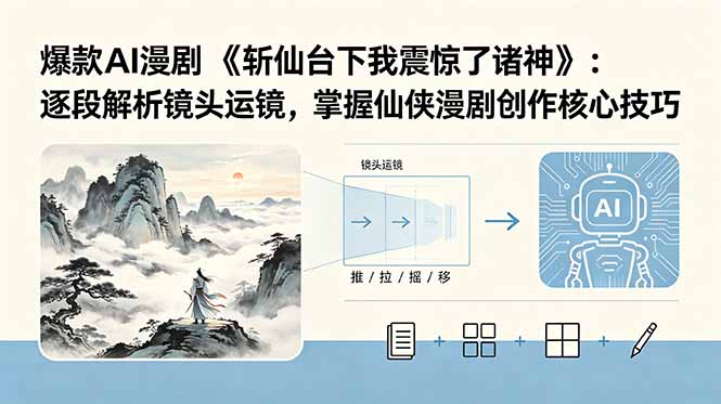 (18620期)爆款AI漫剧《斩仙台下我震惊了诸神》:逐段解析镜头运镜,掌握仙侠漫剧创作核心技巧-齐力副业