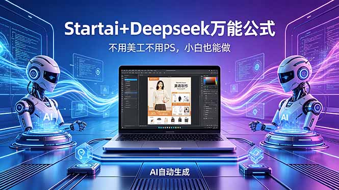 （18341期）AI自动做电商详情页：Startai+Deepseek万能公式，不用美工不用PS，小白也能做-齐力副业