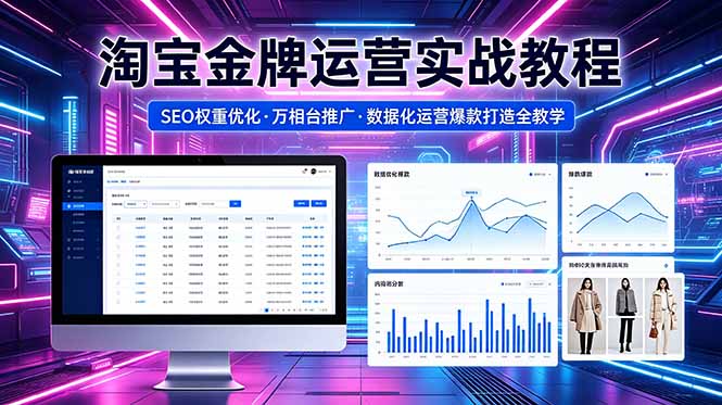 (18507期)2026 淘宝金牌运营实战教程,SEO权重优化万相台推广,数据化运营爆款打造全教学-齐力副业