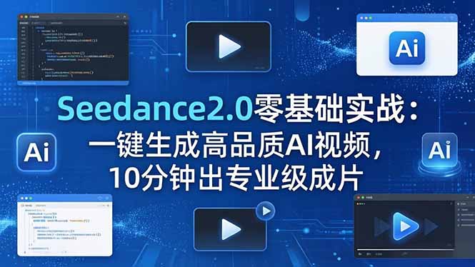 （18323期）Seedance2.0零基础实战：一键生成高品质AI视频，10分钟出专业级成片-齐力副业