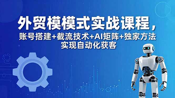 （18367期）外贸新模式实战课程-更新5月，账号搭建+截流技术+AI矩阵+独家方法实现自动化获客-齐力副业