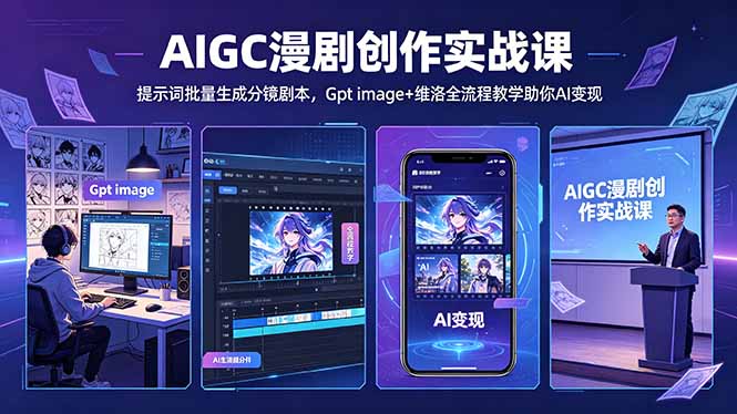（18482期）AIGC漫剧创作实战课-更新5月16，提示词批量生成分镜剧本，Gpt image+维洛全流程教学助你AI变现-齐力副业