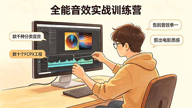 （18287期）全能音效实战训练营：数千种分类音效+数十个FCPX工程，告别音效单一，剪出电影质感-齐力副业