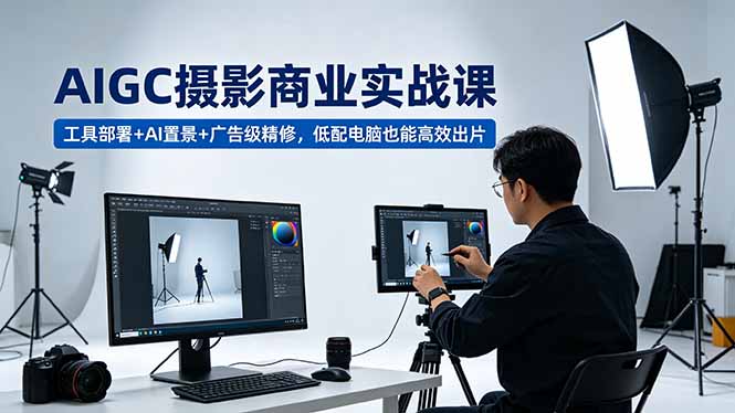（18434期）AIGC 摄影商业实战课，工具部署+AI置景+广告级精修，低配电脑也能高效出片-齐力副业