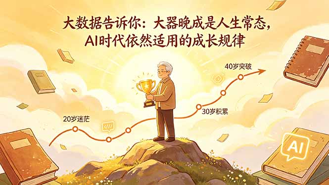 （18288期）付费文章：大数据告诉你：大器晚成是人生常态，AI 时代依然适用的成长规律-齐力副业