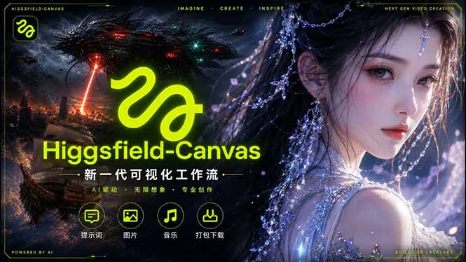 (18502期)Higgsfield Canvas AI视频制作详解,节点式工作流搭建,重构新式视频创作完整教程-齐力副业