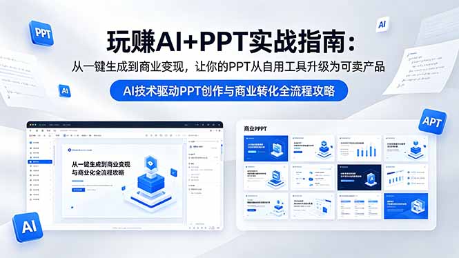 （18448期）玩赚AI+PPT实战指南-更新5月13：从一键生成到商业变现，让你的PPT从自用工具升级为可卖产品-齐力副业