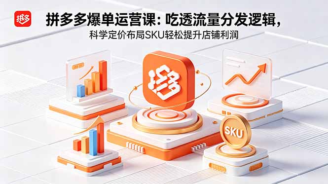 (18577期)拼多多爆单运营实战课:吃透流量分发逻辑,科学定价布局SKU轻松提升店铺利润-齐力副业