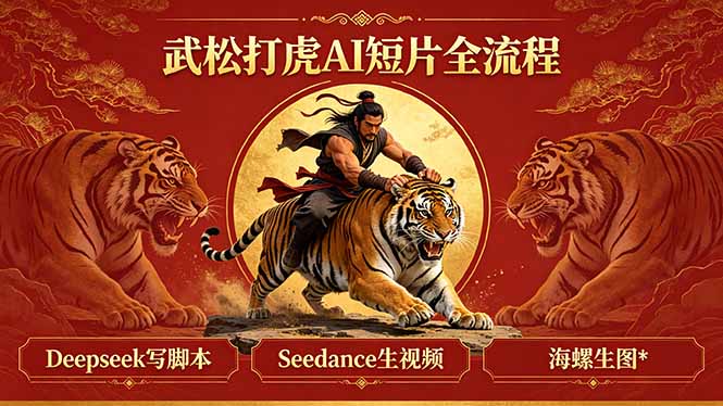 （18370期）武松打虎AI短片全流程：Deepseek写脚本+Seedance生视频+海螺生图-齐力副业
