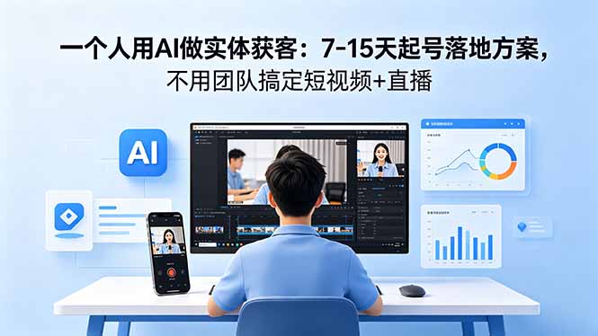 （18432期）一个人用AI做实体获客：7-15天起号落地方案，不用团队搞定短视频+直播-齐力副业