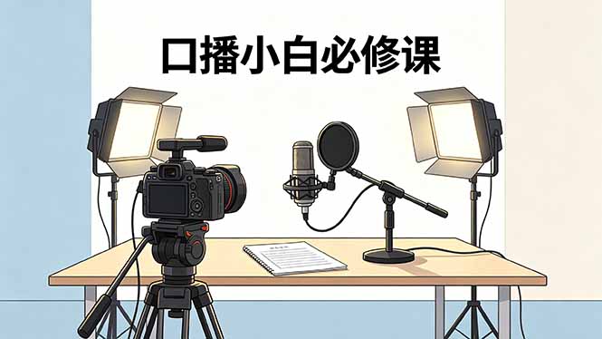 （18428期）口播小白必修课：录像收音灯光设备+脚本撰写，搭专业级录制场景-齐力副业