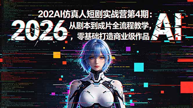 (18656期)2026AI仿真人短剧实战营第4期:从剧本到成片全流程教学,零基础打造商业级作品-齐力副业