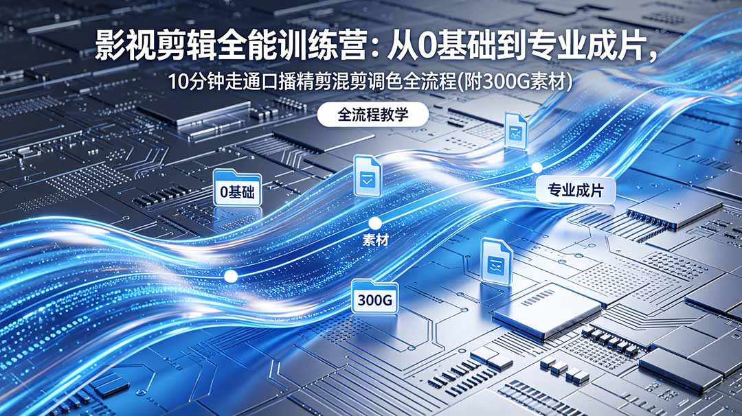 （18664期）2026影视剪辑全能实战课｜0基础到专业成片，全流程教学，高清带300G素材-齐力副业