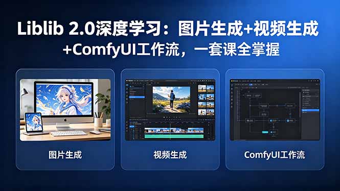（18349期）Liblib 2.0深度学习：图片生成+视频生成+ComfyUI工作流，一套课全掌握-知行副业网