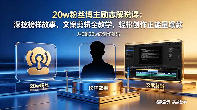 (18648期)20w粉丝博主励志解说课:深挖榜样故事,文案剪辑全教学,轻松创作正能量爆款-齐力副业