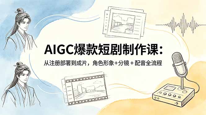 (18676期)AIGC爆款短剧制作课:从注册部署到成片,角色形象+分镜+配音全流程-齐力副业