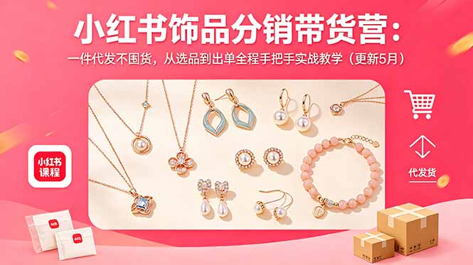 （18626期）小红书饰品分销带货营：一件代发不囤货，从选品到出单全程手把手实战教学（更新5月）-齐力副业
