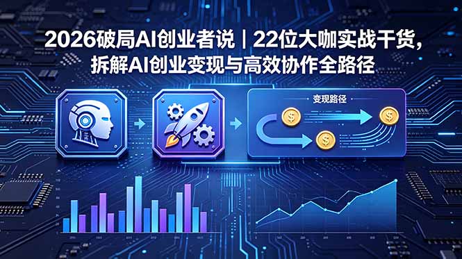 (18628期)2026 破局 AI 创业者说|22 位大咖实战干货,拆解 AI 创业变现与高效协作全路径-齐力副业