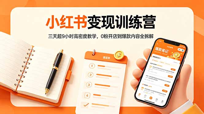 （18337期）小红书变现训练营：三天超9小时高密度教学，0粉开店到爆款内容全拆解-齐力副业